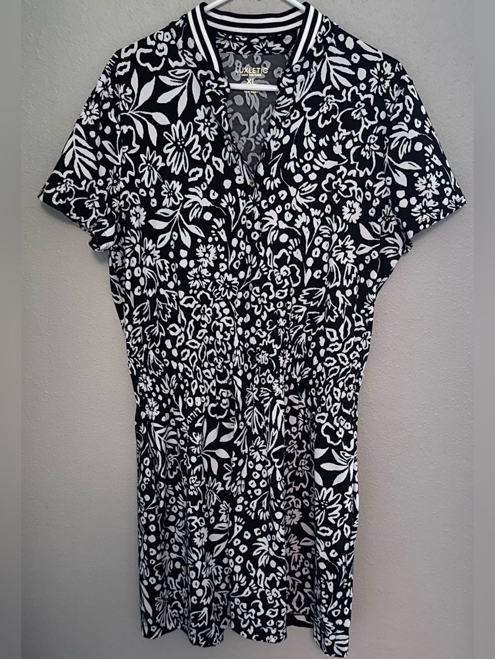 Lilly Pulitzer Black & White Floral Print Midi Dress